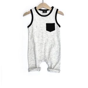 Little Bipsy Pocket Tank Romper Grey 18-24m